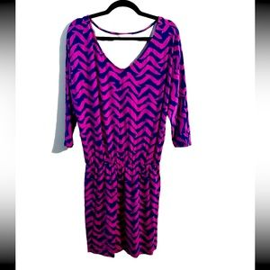 COPY - Lilly Pulitzer Cara Dress Pop Pink I Got Lucky Blouson Dolman Small